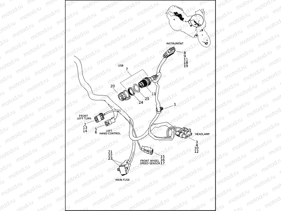 WIRING HARNESS, MAIN RA1250 (6 OF 7)