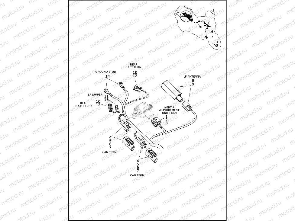 WIRING HARNESS, MAIN RA1250S (4 OF 7)