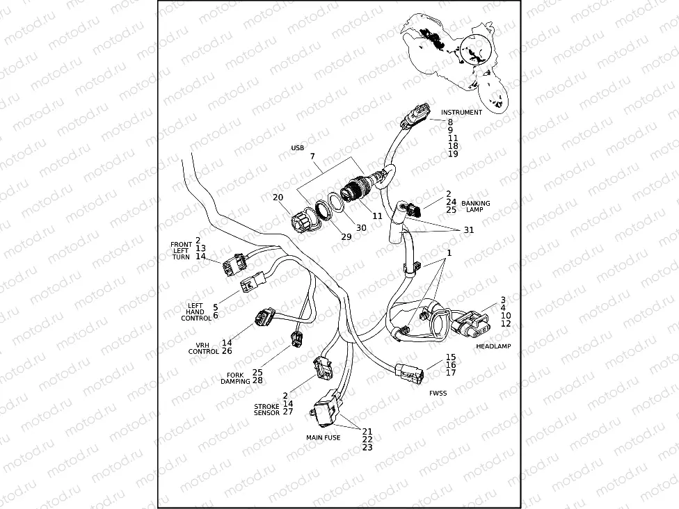 WIRING HARNESS, MAIN RA1250S (6 OF 7)