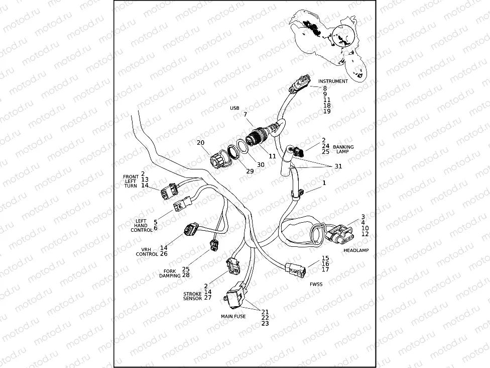 WIRING HARNESS, MAIN RA1250S (6 OF 7)
