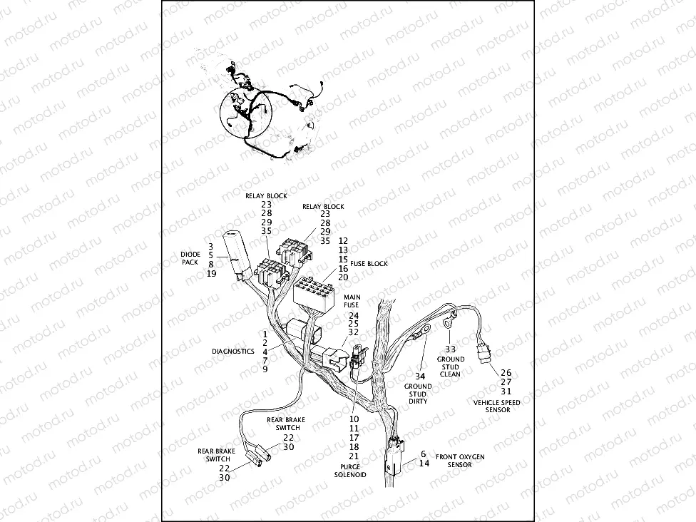 WIRING HARNESS, MAIN (REAR LOWER)