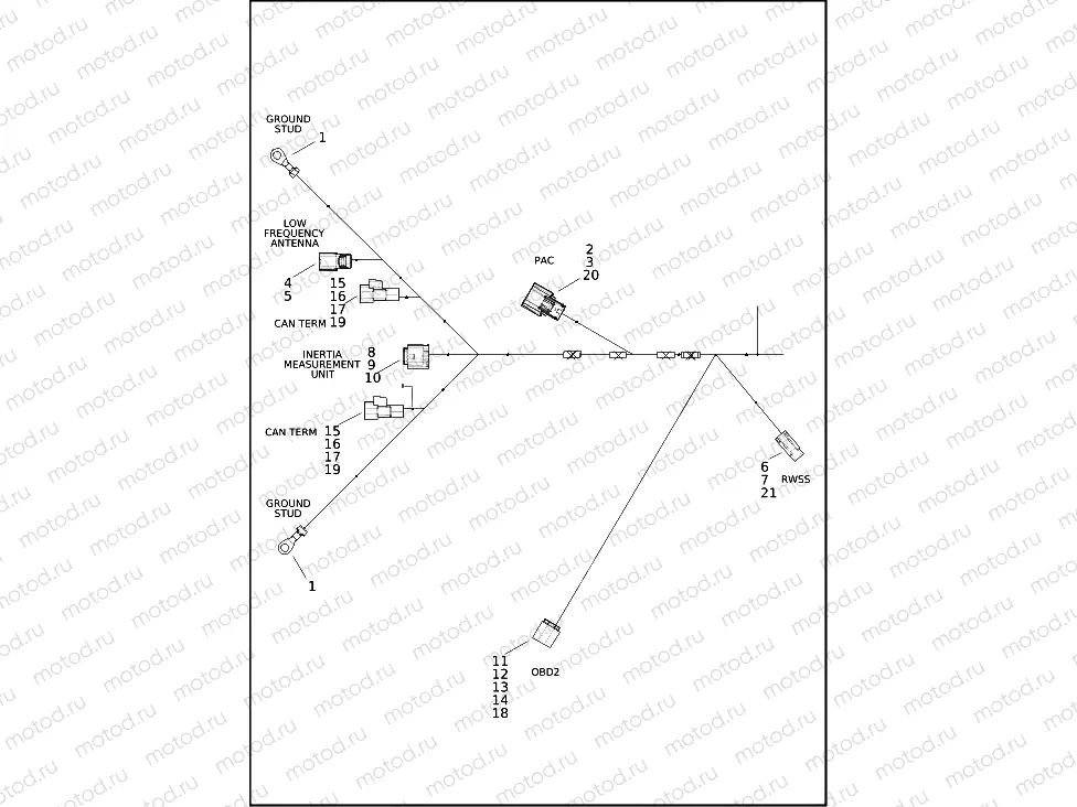 WIRING HARNESS, MAIN RH1250S (2 OF 6)