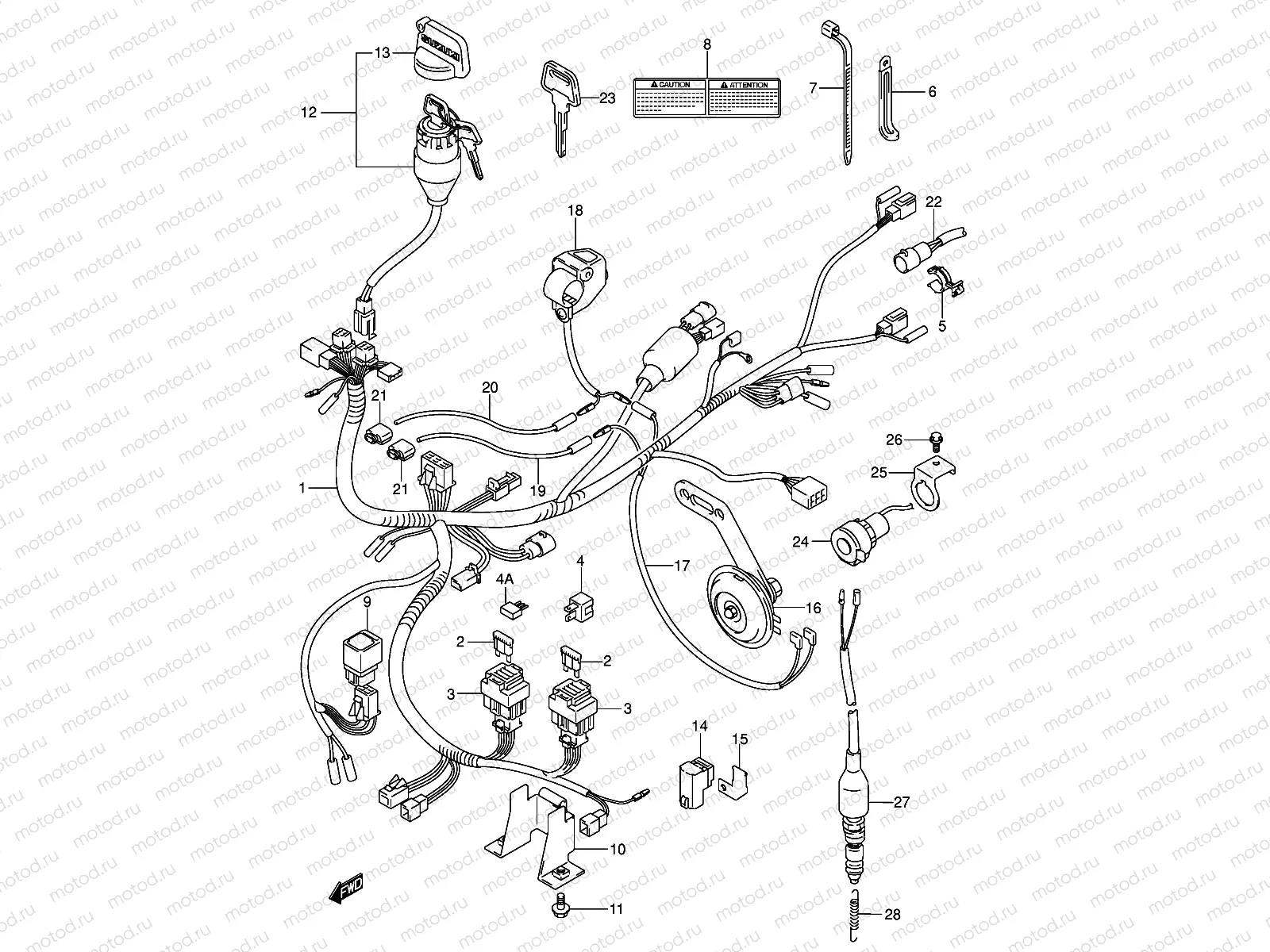 WIRING HARNESS (MODEL K1/K2/K4)