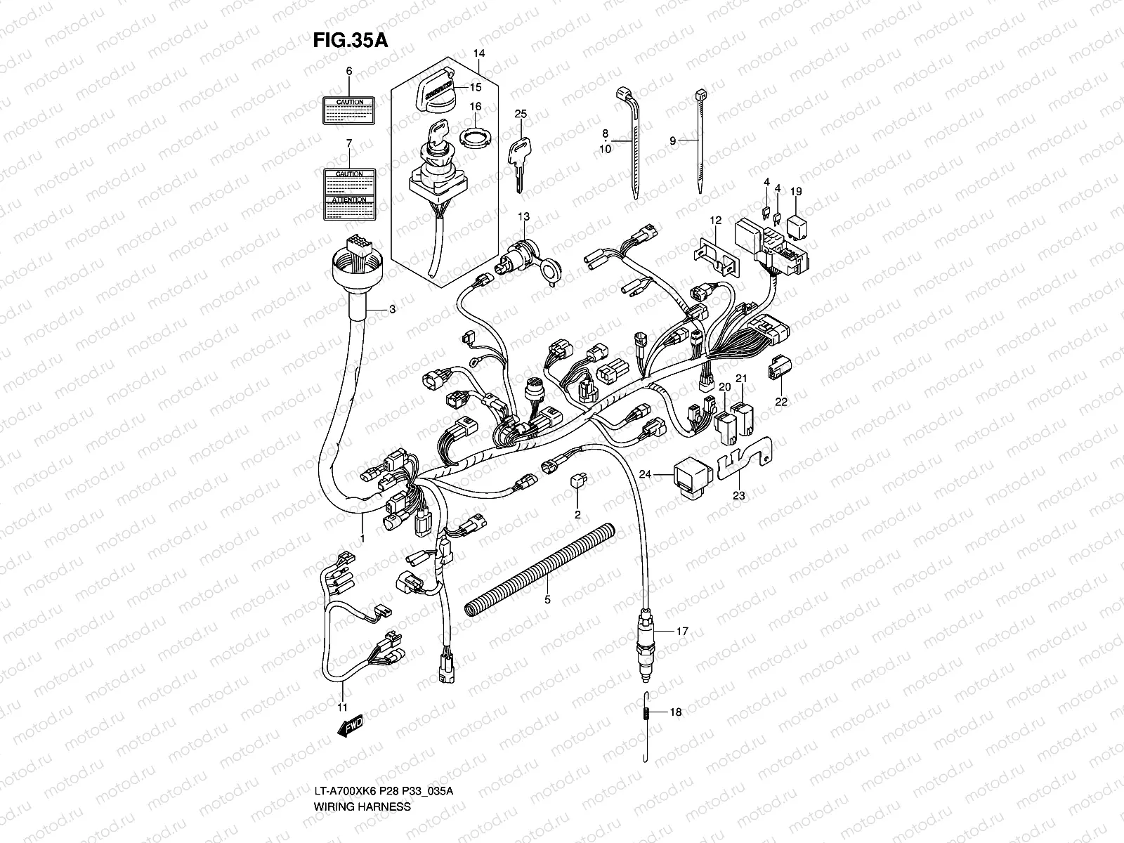WIRING HARNESS (MODEL K6/K7 F.NO.5SAAP41A 67110001~)