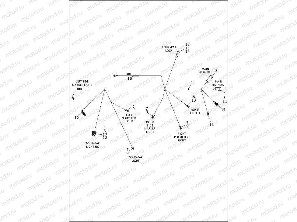 WIRING HARNESS, TOUR-PAK