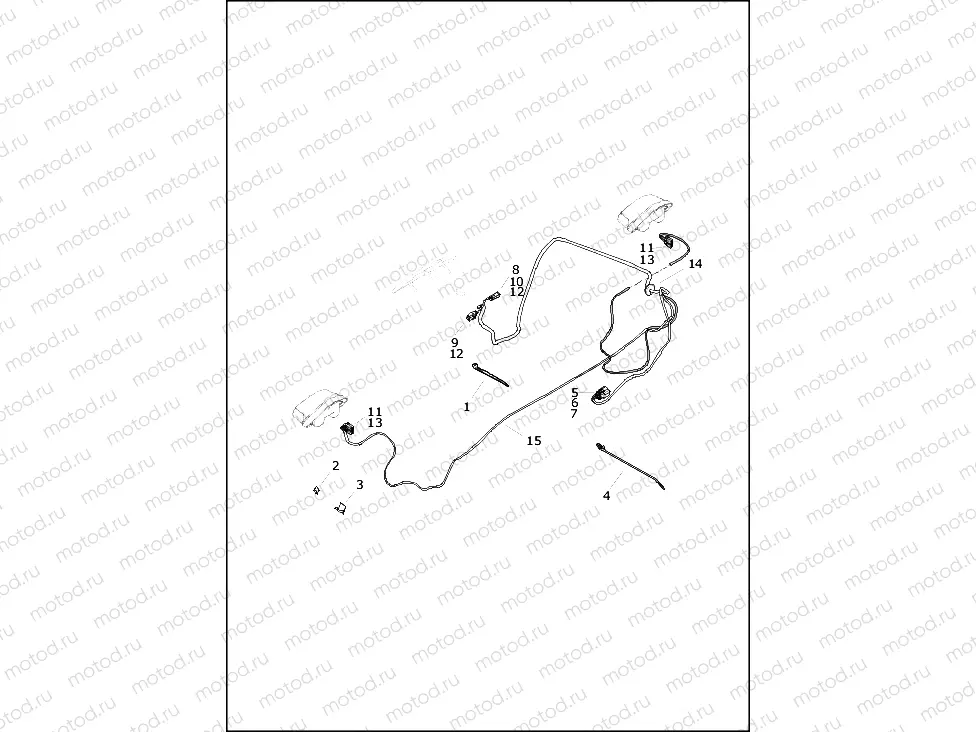WIRING HARNESS, TURN SIGNALS AND LIGHTS, REAR - CALIFORNIA, CANADA, DOMESTIC - FLHTCUTG