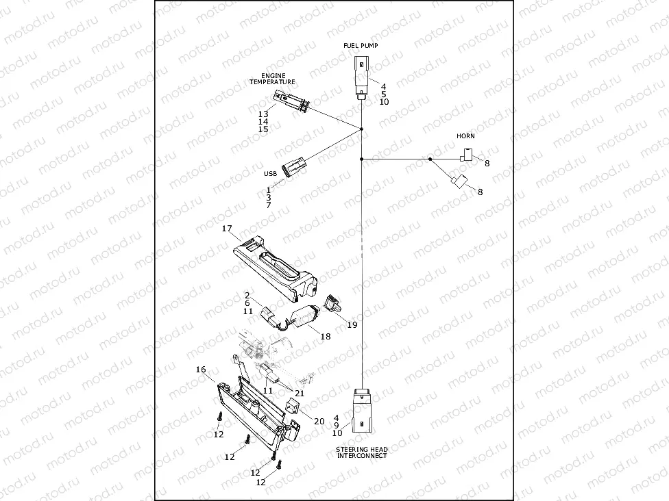 WIRING HARNESS, UNDER STEERING HEAD