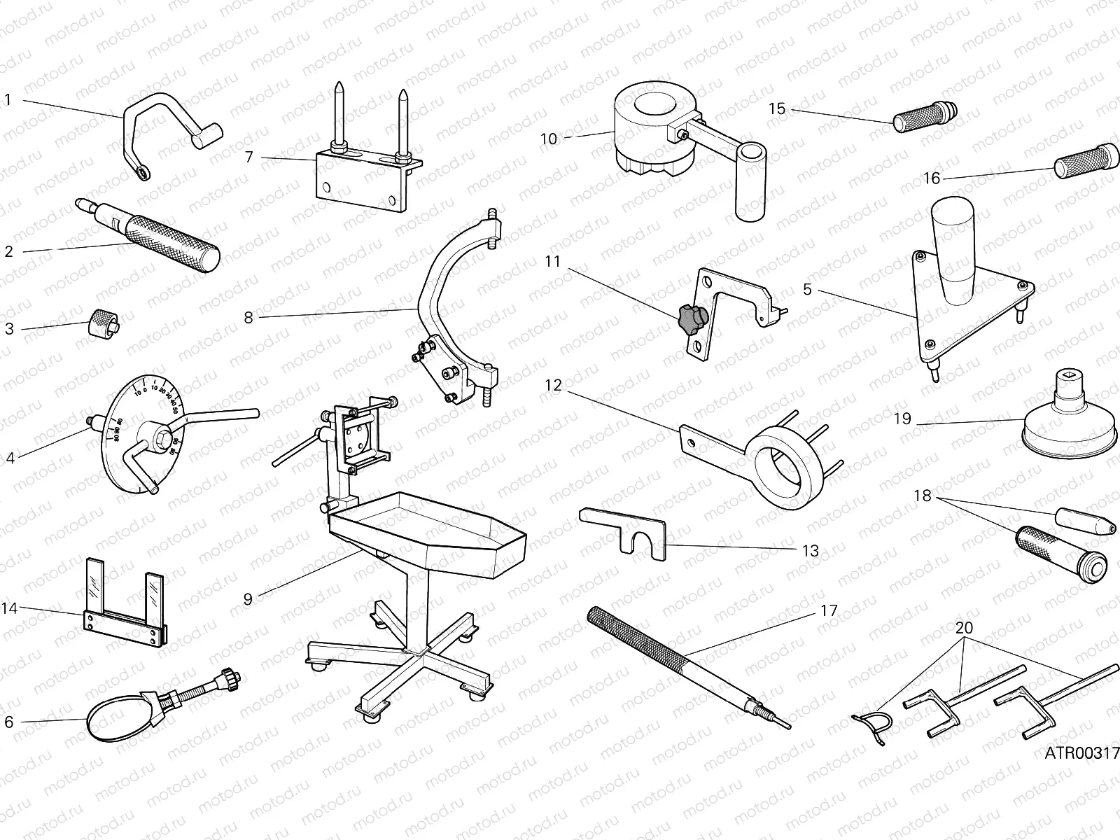 WORKSHOP SERVICE TOOLS, ENGINE [MOD:M 1200]