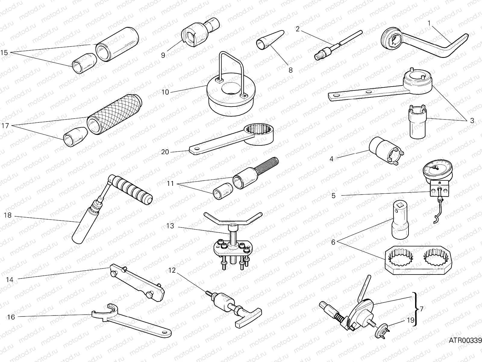WORKSHOP SERVICE TOOLS, ENGINE [MOD:M 1200]