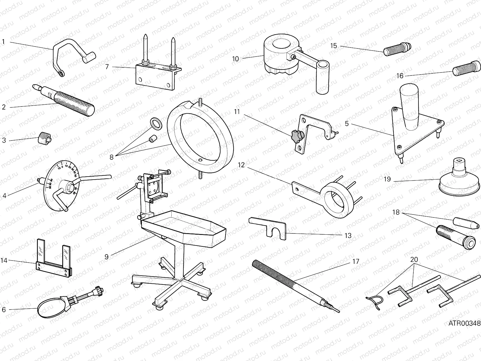 WORKSHOP SERVICE TOOLS, ENGINE [MOD:M 1200R]