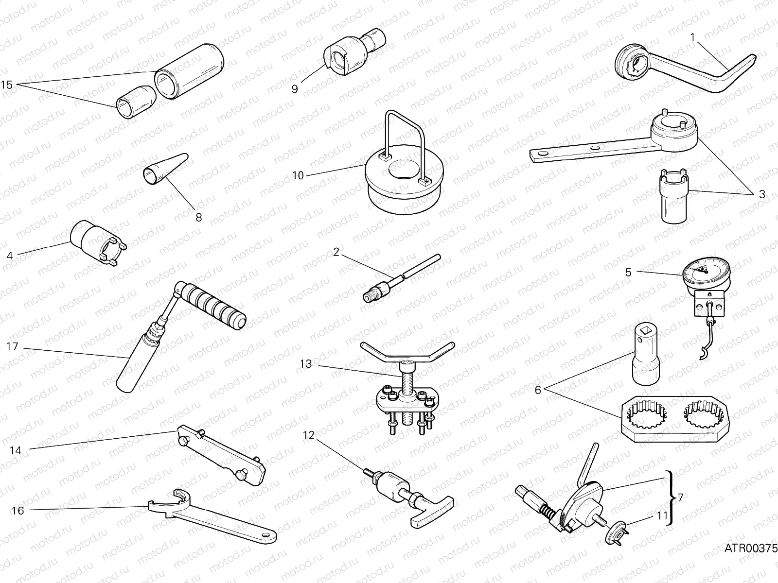 WORKSHOP SERVICE TOOLS, ENGINE [MOD:M 1200R]