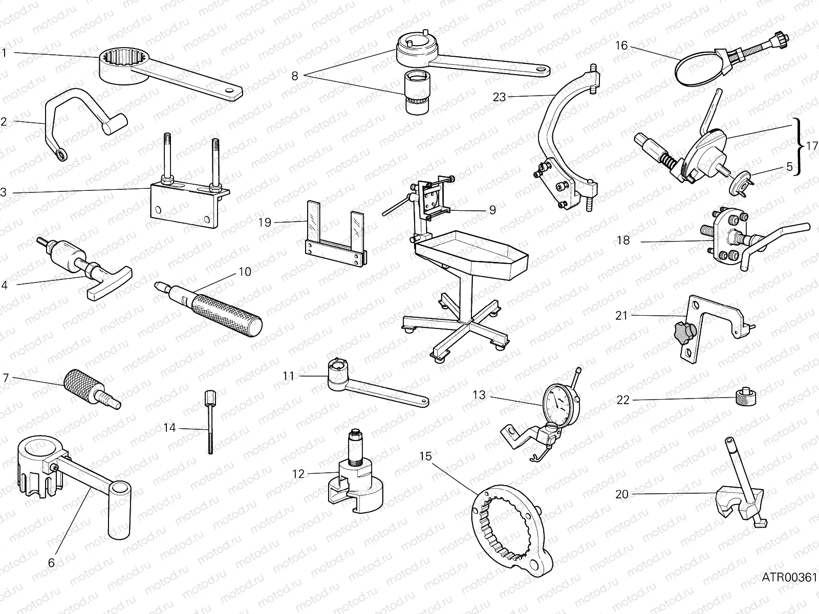 WORKSHOP SERVICE TOOLS, ENGINE [MOD:M 797+]