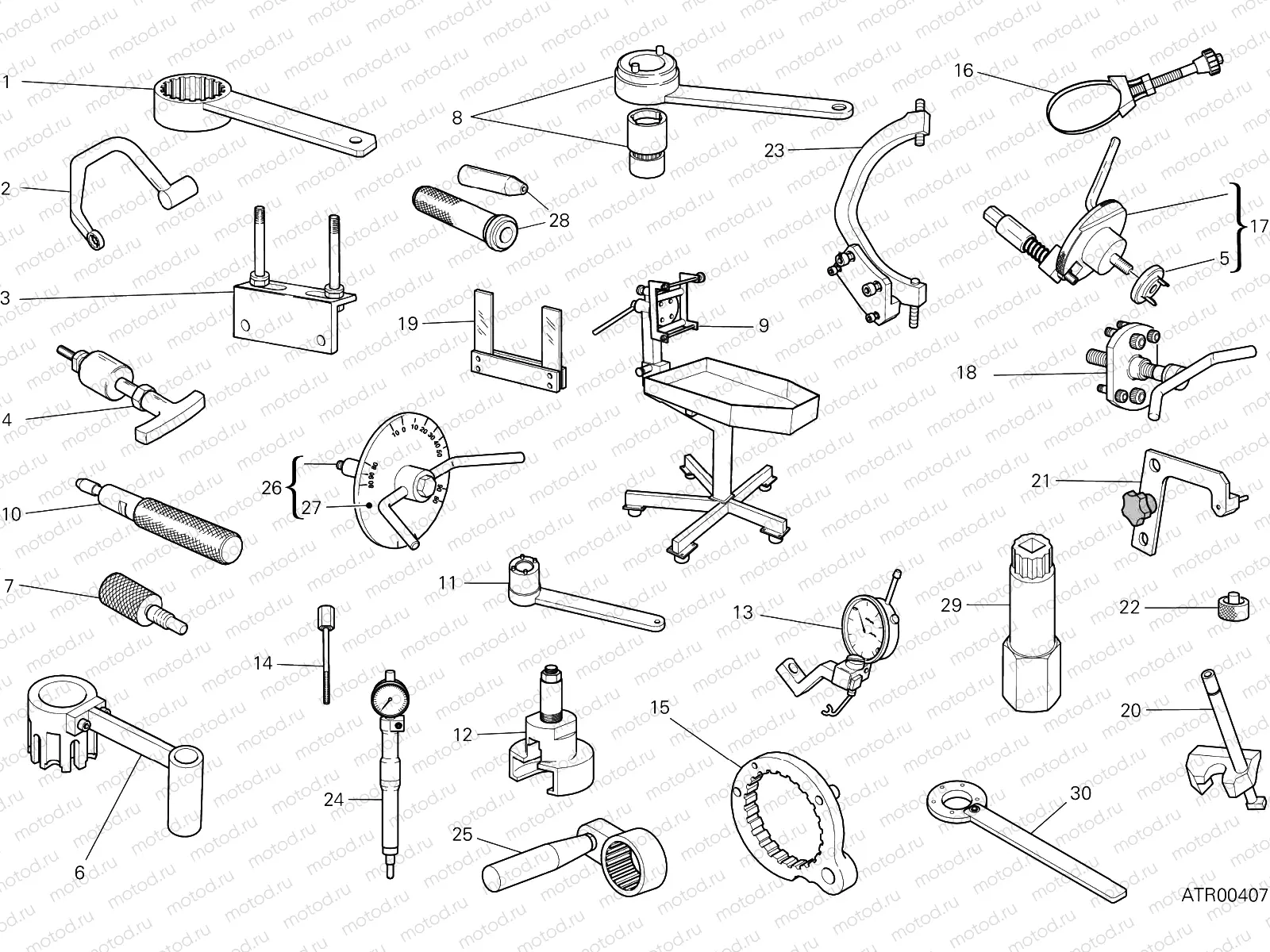 WORKSHOP SERVICE TOOLS, ENGINE [MOD:M 797]