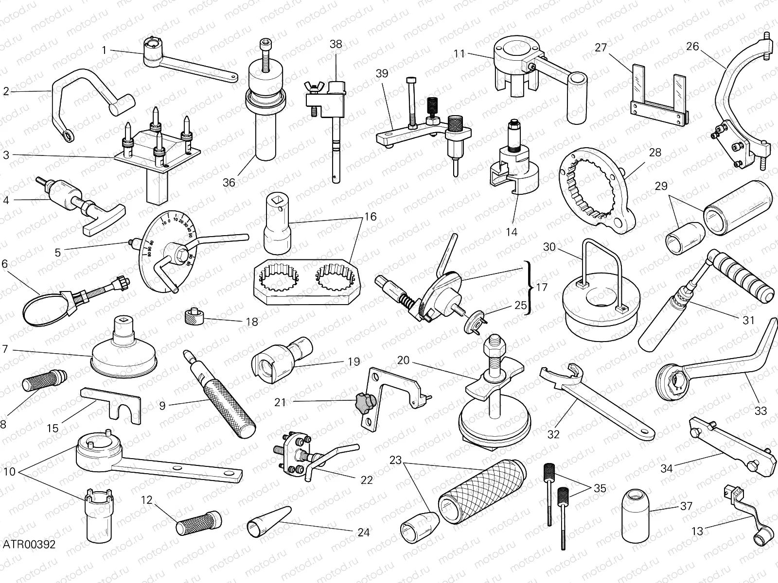 WORKSHOP SERVICE TOOLS, ENGINE [MOD:M 821]