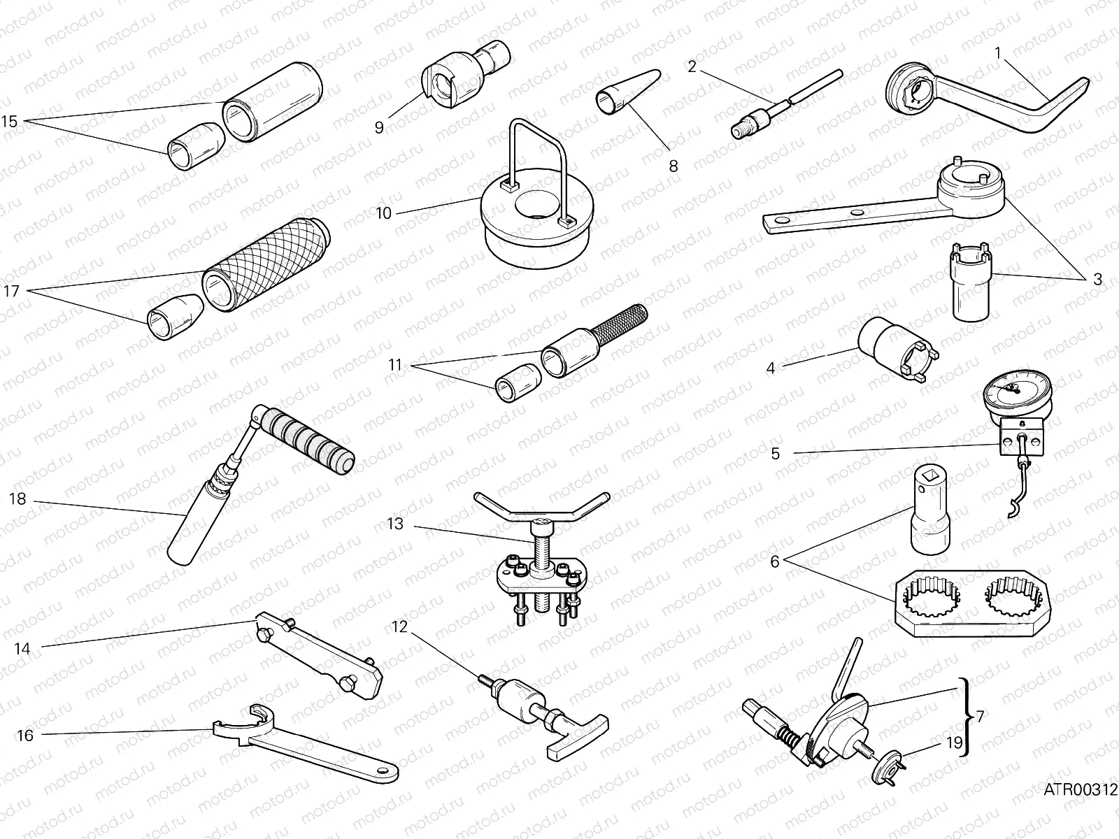 WORKSHOP SERVICE TOOLS, ENGINE [MOD:M1200STR]