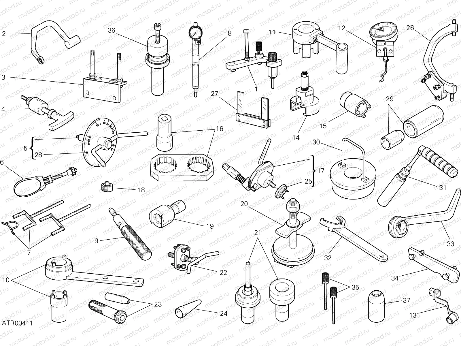WORKSHOP SERVICE TOOLS, ENGINE [MOD:M821STEA]