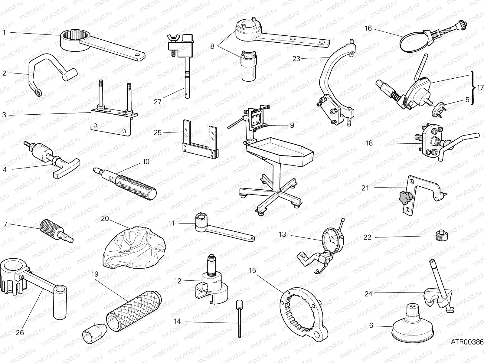 WORKSHOP SERVICE TOOLS, ENGINE [MOD:SCR800NS]