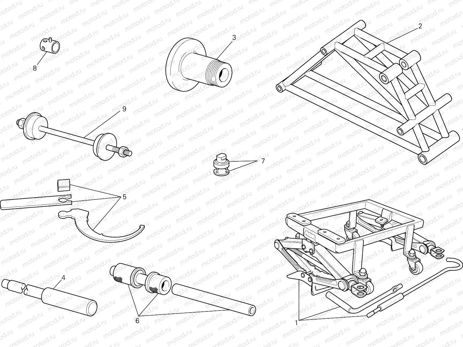 WORKSHOP SERVICE TOOLS, FRAME [MOD:M 1200]
