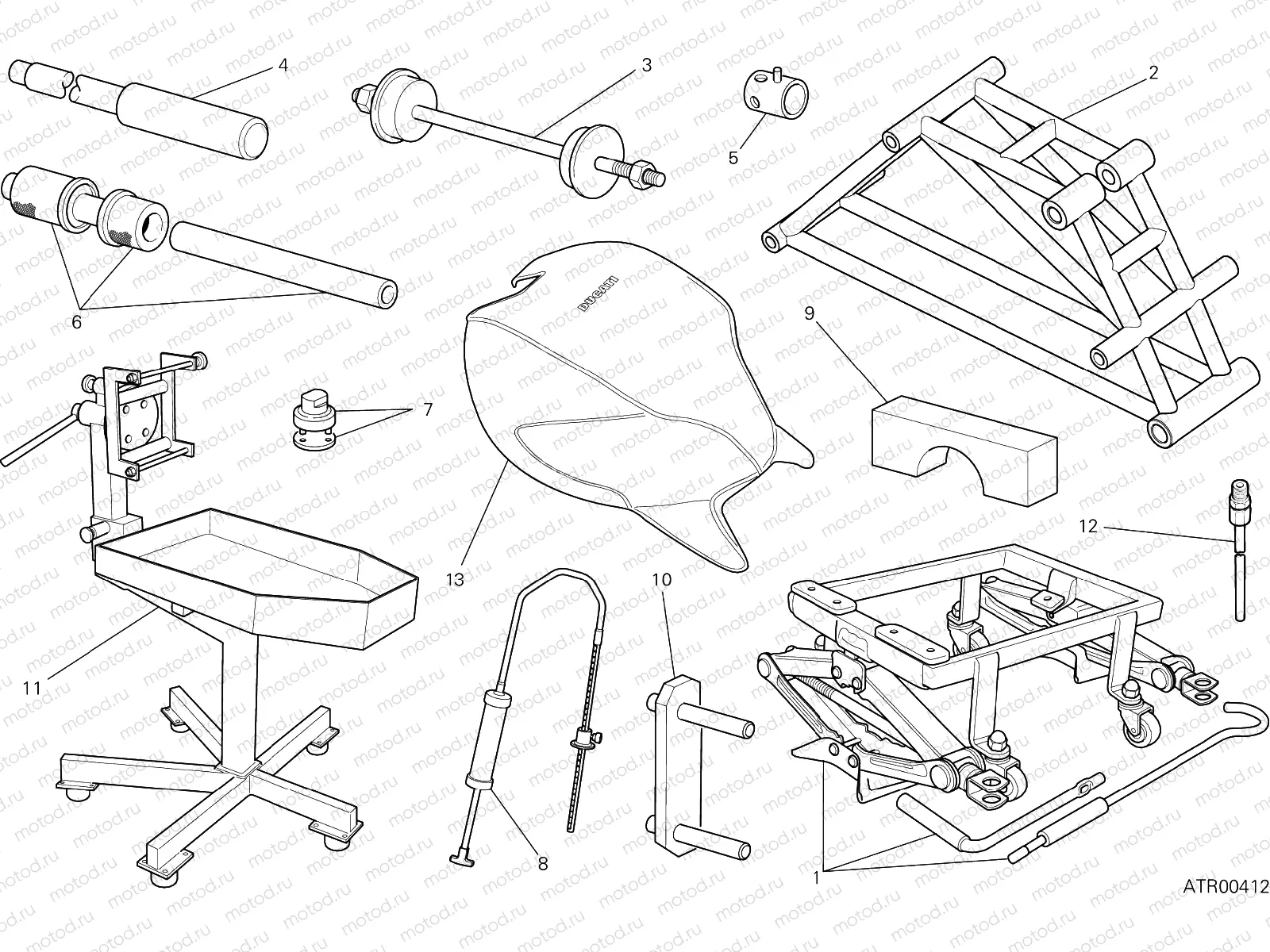 WORKSHOP SERVICE TOOLS, FRAME [MOD:M821STEA]