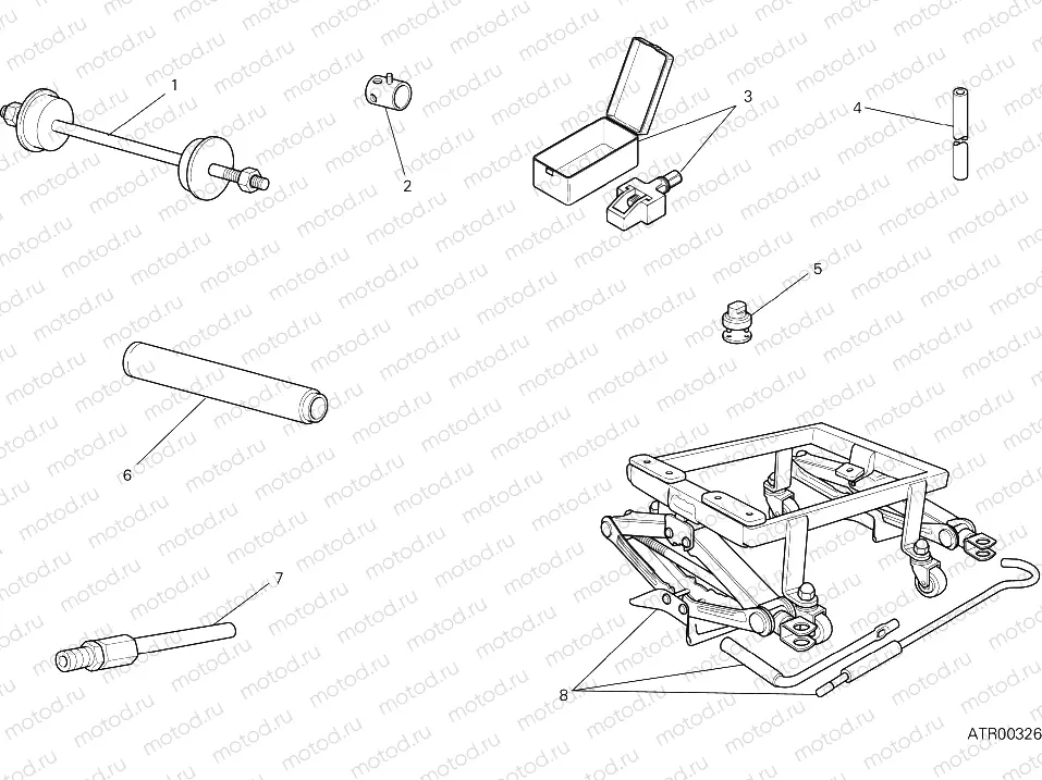 WORKSHOP SERVICE TOOLS, FRAME [MOD:SCR800C]