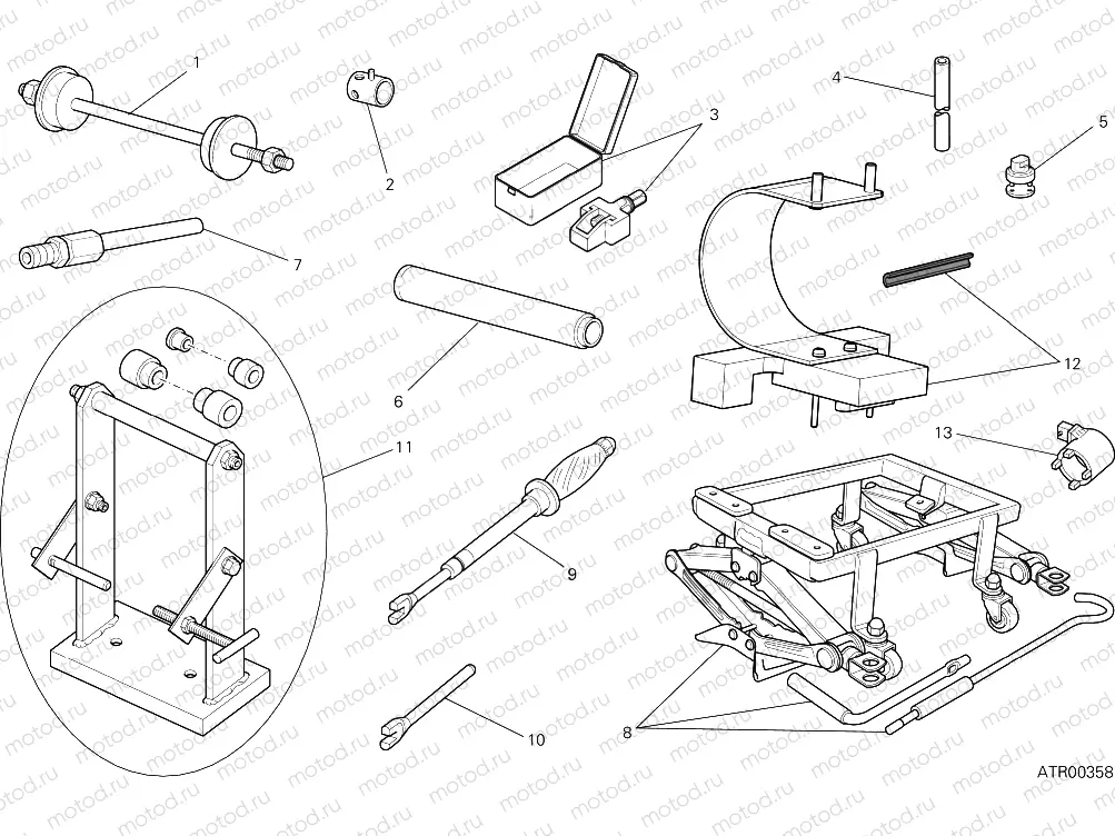 WORKSHOP SERVICE TOOLS, FRAME [MOD:SCR800DS]