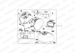08L-51-02 GRAPHITE BLACK PANNIER SET