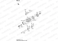 12 - GEAR CHANGE DRUM/SHIFT FORK