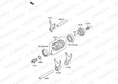 12 - GEAR CHANGE DRUM/SHIFT FORK