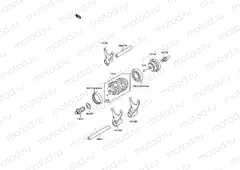 12 - GEAR CHANGE DRUM/SHIFT FORK