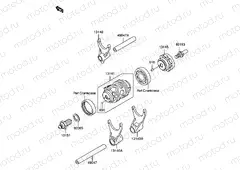 12 - GEAR CHANGE DRUM/SHIFT FORK