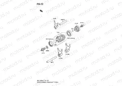 12 - GEAR CHANGE DRUM/SHIFT FORK