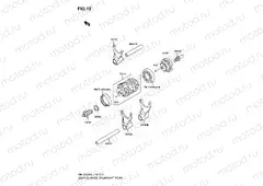 12 - GEAR CHANGE DRUM/SHIFT FORK