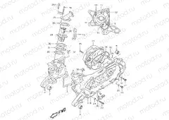 2 - CRANKCASE (MODEL AY50W/WR V/W/X/Y)