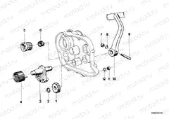 4-speed transmission with kick starter