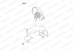 43 - FRONT FENDER (MODEL H/J/K/L/M/N/P/R)