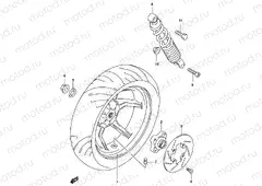 44 - REAR WHEEL (MODEL AY50WR K1/K2/AY50W K3)