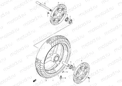 61 - FRONT WHEEL (SEE NOTE)
