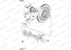 62 - REAR WHEEL (GS125UX/SX/SUX/UY/SUY/SUK1 P91)