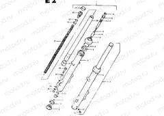 64 - FRONT FORK (GSX1100ET F.NO.505168~/GSX1100EX)