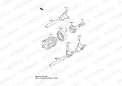 8 - GEAR CHANGE DRUM/SHIFT FORK