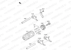 8 - GEAR CHANGE DRUM/SHIFT FORK