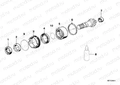 Bevel gear and spacer rings