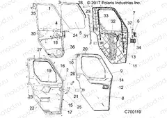 BODY | BODY, DOOR, WNDW STD, FRONT, FULL CRANK - R19RRU99/A/B (C700119)