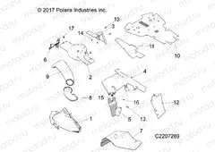 BODY PANELS | BODY PANELS, THERMAL SHIELDS - A-17-01-D/E Applies to 2015-2016 Sportsman 1000 1-UP Models AFTER Safety Recall A-17-01-D/E has been completed where applicable. (C2207269)