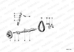 Camshaft, camshaft gear, timing chain