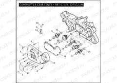 CAMSHAFTS & GEAR COVER - 883/C/L/R, 1200C/L/N/R
