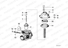 Carburetor-piston/nozzle needle