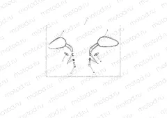 Cast Teardrop Mirrors, Chrome