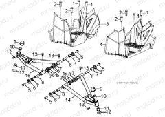 CHASSIS | CHASSIS, A-ARM and FOOTREST - A13FA09AA (49ATVSUSPFRT07OTLW90)