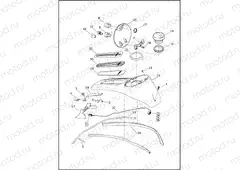 CONSOLE, FUEL TANK - FLHTCU, FLHTCUL, FLHTK, FLHTKL, FLHX, FLHXS, FLTRU, FLTRX AND FLTRXS (1 OF 2)